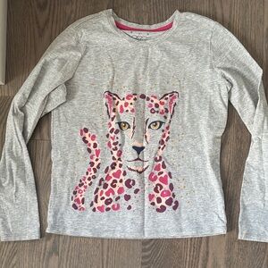 Egg New York Kids Long Sleeve Gray Leopard Print Shirt